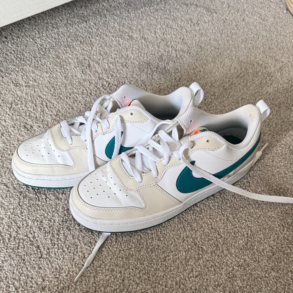 Nike White and Teal Athletic Shoes